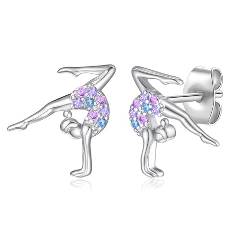 Gymnastics Stud Earrings for Girls Gymnastics Gifts for Daughter Granddaughter Niece Friends Gym Team