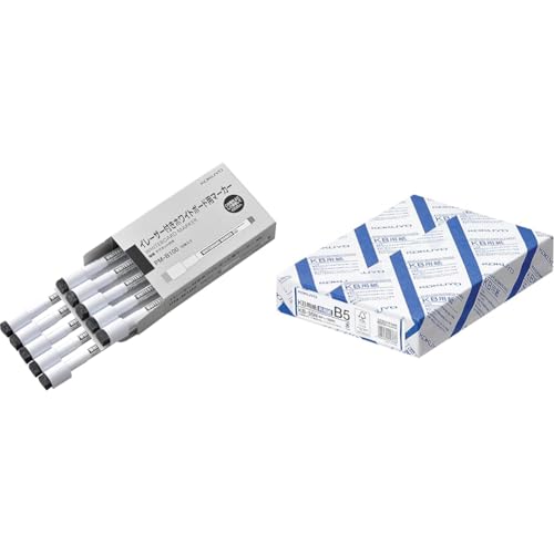 �y�Z�b�g�����z�R�N��(KOKUYO) �z���C�g�{�[�h�p�}�[�J�[ �C���[�U�[�t�� �}�O�l�b�g�t�� �ɍ� �� 10�{�Z�b�g PM-B100DX10SET + �R�s�[�p�� PPC�p�� ���p�� FSC�F�� 64G 500�� B5 KB-35N