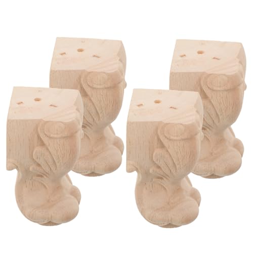 4 pieds meuble bois massif courts pour table basse fauteuil canapé de remplacement rustique - 2