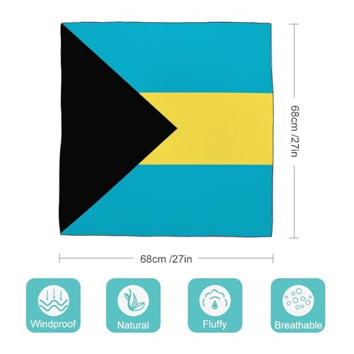 Bahamas Flag Classic Silk Scarf for Women Neck Hair Wrap Head Scarves for Sleeping Gift, 0ne size2