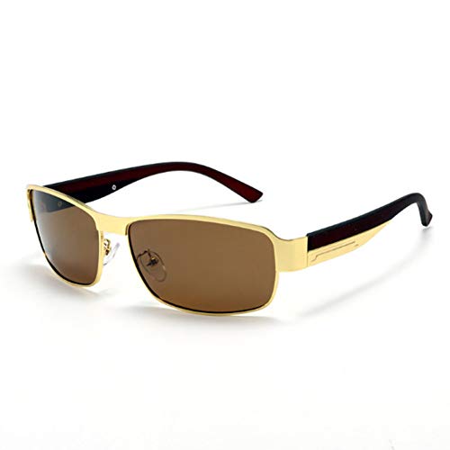 Preisvergleich Produktbild HONGYAN Polarisierte Sonnenbrille Classic Square Sonnenbrille Herren Sonnenbrille Uv400 Metallbrille