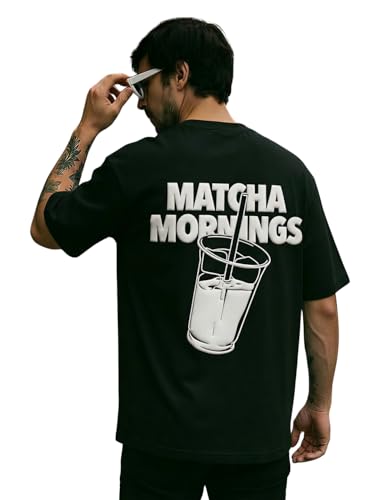Image of TOXA Men's Pure Cotton Oversized Fit Tshirt | Oversized Baggy Fit Tee with Drop Shoulder | Cool and Stylish Graphic Printed Design Half Sleeve T-Shirt (Available Sizes: S to 2XL)