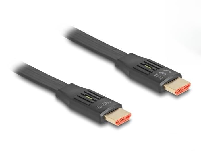 Câble HDMI 8K 60Hz DeLOCK 2m flachbandcâble 48 Gbps pour cordon TV et écran PC