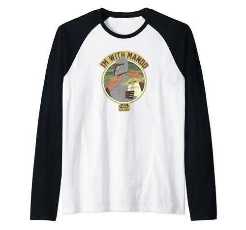 The Mandalorian Grogu Circle Raglan Baseball Tee T-shirt Star Wars Vintage Coton