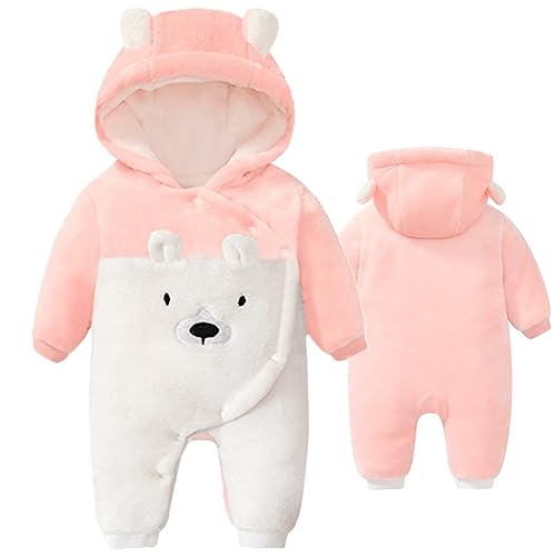 Image of flower frail Newborn Baby Winter Snowsuit Bear Romper Warm Hooded Jumpsuit Onesie Infant Coat Outwear for Boy Girl 0-18M