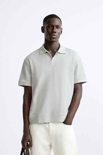 Image of Alan Jones Clothing Men's Textured Polo T-Shirt | Classic Short Sleeve Polo for Casual Wear