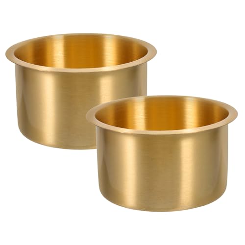 NUOBESTY 2 Portavasos Empotrables para Autocaravana de Acero Inoxidable Chapado Tamaño 9X55 CM Porta Bebidas para Acampar Accesorio Resistente para Sofá y Vehículos Adecuado para