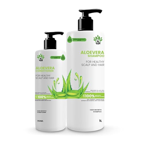 Image of GIR Aloe Vera Shampoo - 1L & Conditioner - 750 ML- for Silky Smooth Hair & Scalp Nourishment - Combo Pack