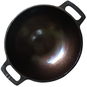 Stylish Special 11inch Smooth Finish Iron Kadhai, Frying Kadhai with GoldenKadhai.