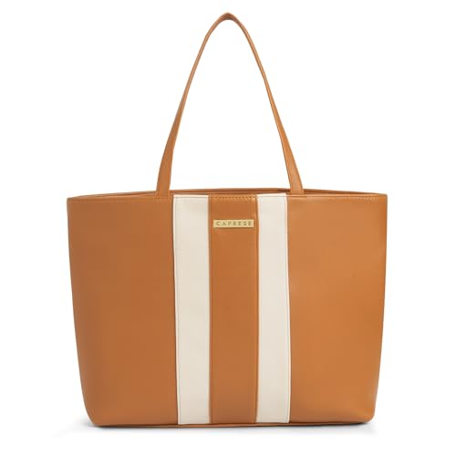 Image of Caprese Evelyn 15.6-Inch Laptop Compatible Large Tote Bag for Women | Stylish, Durable, and Spacious with Multiple Compartments, Back Zipper Pocket for Work, Travel, and Everyday Use