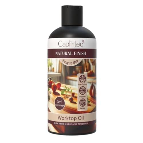 CaplinTec Aceite para encimeras, aceite para superficies de madera con protección premium, la solución definitiva para preservar y embellecer tus encimeras de cocina, terrazas y muebles de jardín (250
