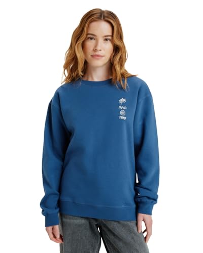 Maglione in Pile Surf Stoked Crew Brushed Vint S blu
