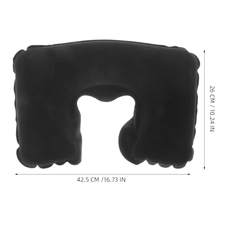 Set 2 Almohadas inflables de algodón negro para viaje miniatura 2