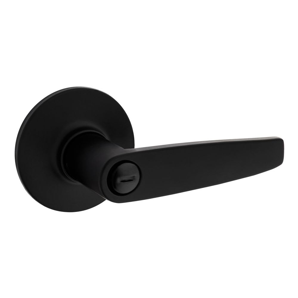 Serrure de confidentialité à bouton poussoir Kwikset Safelock Winston noir mat RCAL