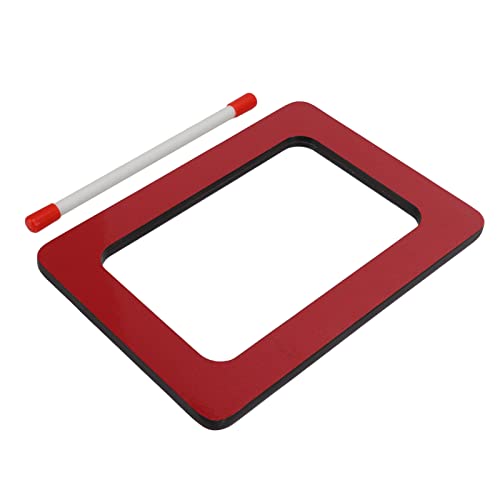 Tambor de mano rectangular con tablero comprimido y piel de resina rojo ideal para niños para aprendizaje y ritmo musical miniatura 4