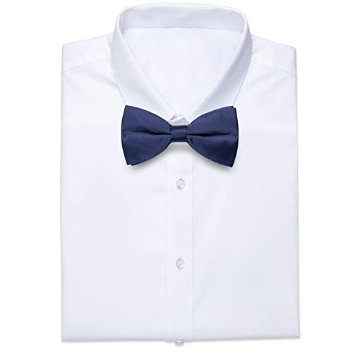 Yourties Pre-Tied Bow Ties For Men Solid Color Navy Blue Bowtie Formal Bussiness #TOP6