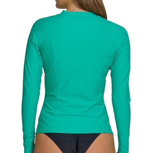 Image of Hurley Rash Guard for Women Full Zip, Zip Up Long Sleeve Swim Shirts for Women, Surfing Top UPF 50+ SPF Sun & UV Protection