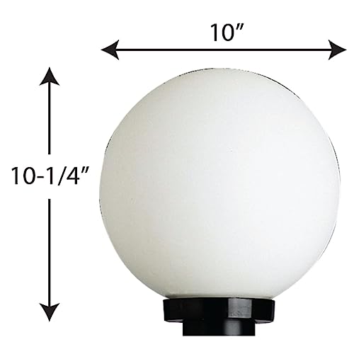 Progress Lighting P5478-60 Acrylic Globe Outdoor, 10-Inch Diameter x 10-1/4-Inch Height, Black