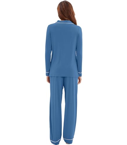 Image of WiWi Viscose from Bamboo Women's Pajamas Set Super Soft Button Down Top and Pants Sleepwear Cooling Pjs S-3X