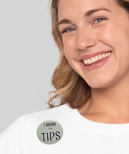 Vista 4 de Botón de consejos I Work for Tips - botón pinback (tamaño estándar, 2,25 pulgadas)