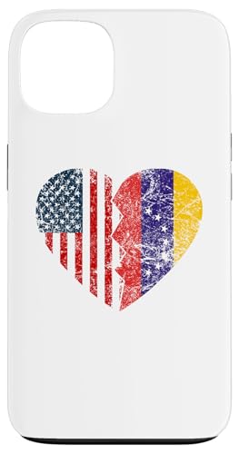 Corazón Banderas Venezolanas Americanas | Estados Unidos Venezuela Carcasa para iPhone 13