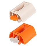 Abaodam 2 STÜCK Toothpaste Dispenser Manuelle Tubenpresse Zahnpastaspender Multifunktional Für Zahnpasta Kosmetik Cremes Badezimmer Zubehör Weiß Orange
