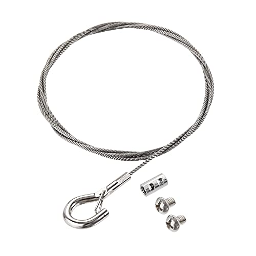 Image of uxcell Picture Hanging Wire Kit, 6Set 1M Adjustable Hanger Wire Hook for Home Art Gallery Picture Kit, Load 66 Lbs, with Horizontal Fixing Screws