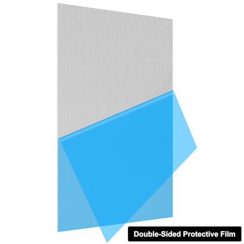 Image of 6061 T651 Aluminum Sheet Metal 14 x 18 x 1 /8 (0.125') Inch Flat Plain Aluminum Plate Covered with Protective Film, Heat Treatable Rectangle 3MM Metal Plate for Crafting, Industrial