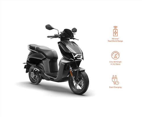 VIDA V1 Plus Powered by Hero MotoCorp High-Speed Electric Scooter, 2 Removable Batteries, 143 km Certified Range, 80 km/h Top Speed, Black, Booking for Ex-Showroom