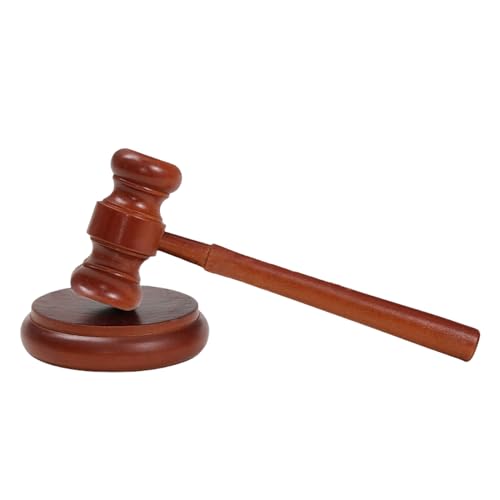 Richterhammer Holz Richter Hammer Set: HOMURY Holzhammer mit Sound-Block Auktion Hammer Auktionshmarmer Handarbeit für Abwalt Studenten Richter Auktion Verkauf Meetings Kinder Rollenspiel