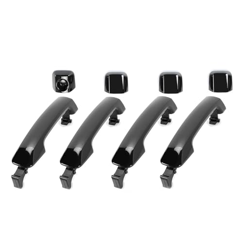 YUMYXCL Compatible with Toyota Tundra Door Handle 2007-2019,Sequoia Exterior Door Handle for Front Rear Driver Passenger Side,Not for Keyless Entry,Replace 692100C010,692170C030,Glossy Black,4PCS by YUMYXCL - Used condition - US$11.13