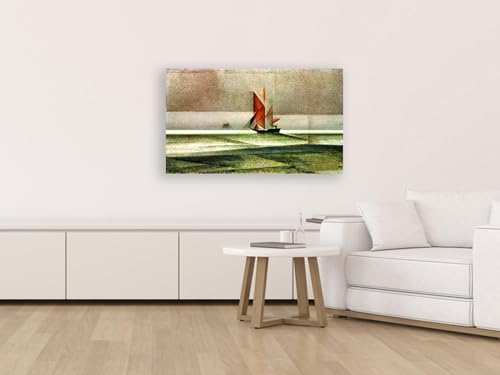 Tableau goélette de mer impression sur toile abstraite 70x120 cm - 3