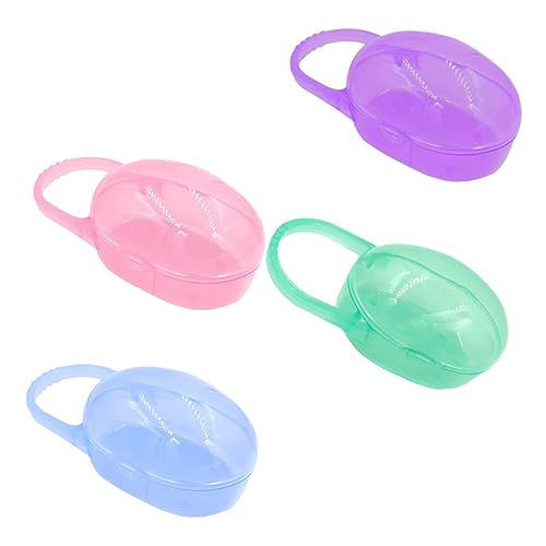 RORPOIR 4個入り おしゃぶり収納ボックス ちゃん用おしゃぶりケース 携帯用 幼児用 プラスチック製 衛生的 収納 コンパクト お手入れ簡単 自宅 旅行用