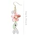 NEWITIN 2 Pieces Flower Jewelry Set for Women Fashion Costume Jewels Pink Flower Dangle Earrings Floral Earrings Gold Jewelry Set for Women