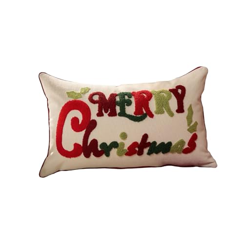 Weihnachtskissenbezug - 30x50cm Modern Dekokissen Kissenhülle, Cotton...