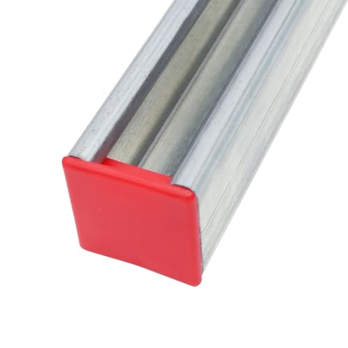 Image of 12 Pieces 1-5 /8 inch Plastic Strut Channel End Caps, Red PVC Metal Channels Protective Covers, Square Plug End Cap to Protect Unistruts, Profiles