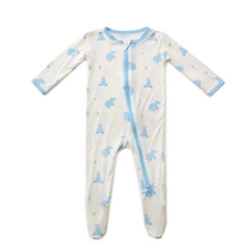 Image of Bamboo Little Soft Baby Footie Pajamas, Baby Clothes, Newborn Sleepers, 95% Viscose and 5% Spandex, 0-24 Months