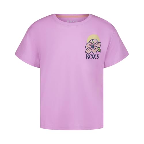 Image of Roxy Girls' Short Sleeve Boyfriend Fit Logo Tee, Crew Neck Graphic T-Shirt, Soft & Comfortable