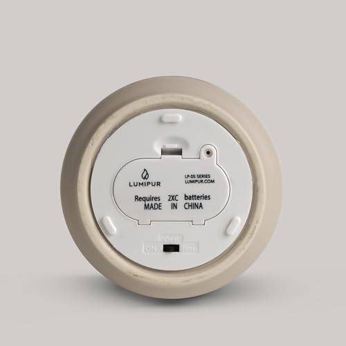 Image of LumiPur Stoneware Design Collection Flickering Flameless LED Wax Candle (4.5 inch x 5 inch, Sand)