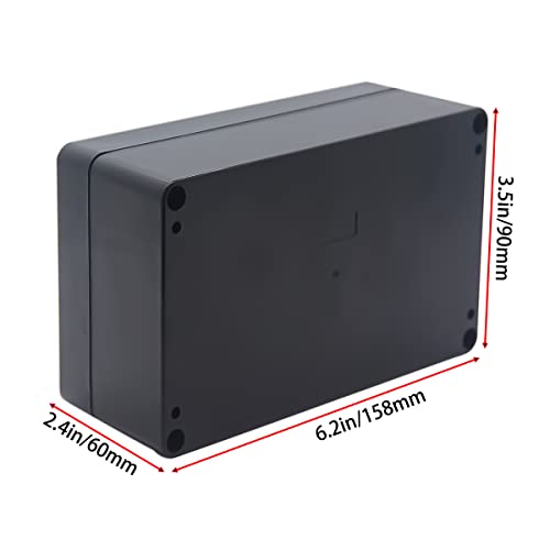 Image of Watertight Junction Box, IP67 Waterproof Project Box Durable ABS Plastic Electronic Enclosure Case for DIY Electrical Project Black 6.22 inch x 3.54 inch x 2.36 inch(158 x 90 x 60 mm)