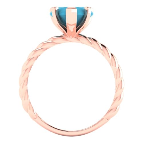 Clara Pucci 2 ct Heart Cut Created Turquoise 14k White Gold Solitaire Wedding Engagement Bridal Promise Ring4