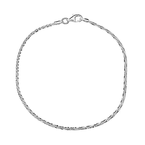 Verona Jewelers Sterling Silver Diamond Cut 2MM Sparkle Chain Necklace - Criss Cross Necklace (10)