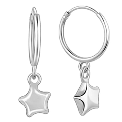 Image of GIVA 925 Silver Mini Star Hoop Earrings| Studs to Gift Women & Girls | With Certificate of Authenticity and 925 Stamp | 6 Months Warranty