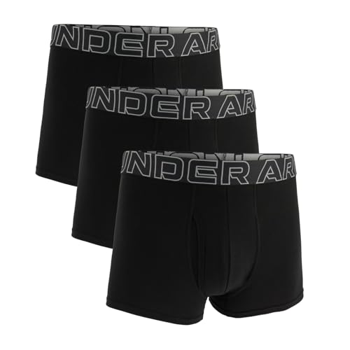 Under Armour Pack de 3 Bóxers de Algodón Performance para Hombre, Largo de Pierna de 8 cm – Transpirable, Absorbe la Humedad, Tacto Suave, Comodidad Todo el Día