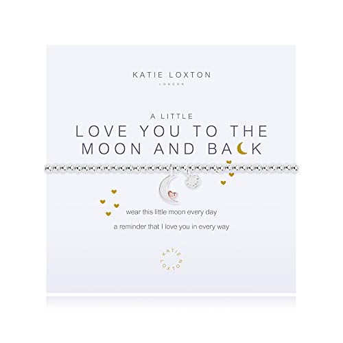 KATIE LOXTON A Little Love You to The Moon and Back Silver Women s Stretch Adjustable Charm Bangle Bracelet