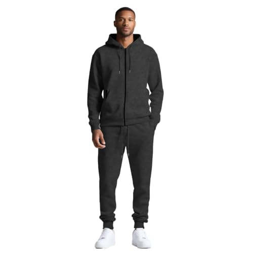 Survêtement sweat capuche et pantalon jogging homme ensemble doux pour automne et printemps