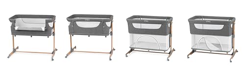 Momi SMART Bed 4-in-1 Kinderbeistellbetten bis 15 kg, Beistellbett für Babys mit Matratze, Höhenverstellbar