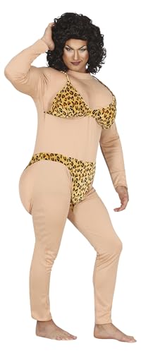 FIESTAS GUIRCA Leopard Print Bikini Influencer Fancy Dress Costume - Funny Costume Stag Do for Men Size L