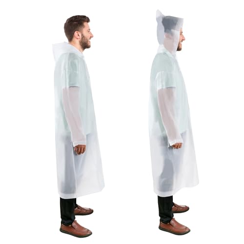 welsberg Regenponcho mit Kapuze, Damen und Herren Wasserdicht Atmungsaktiv Regenjacke Reganmantel Regenschutz für Konzert Festival Camping Wandern Angeln Sport, Transparent