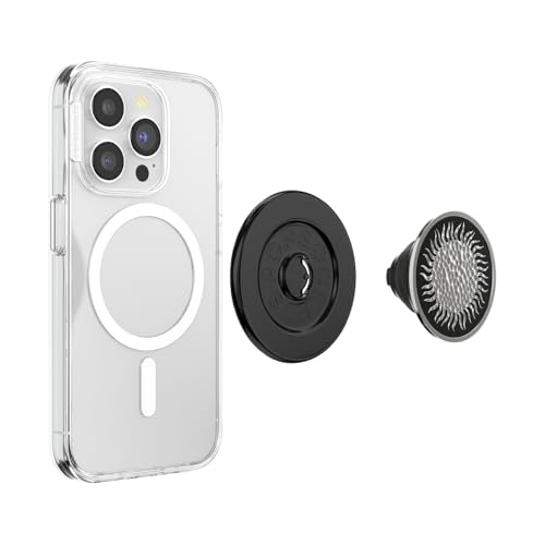 Image of PopSockets Phone Grip for MagSafe, Magnetic Holder, Phone Stand, Black - Hammered Sun Black